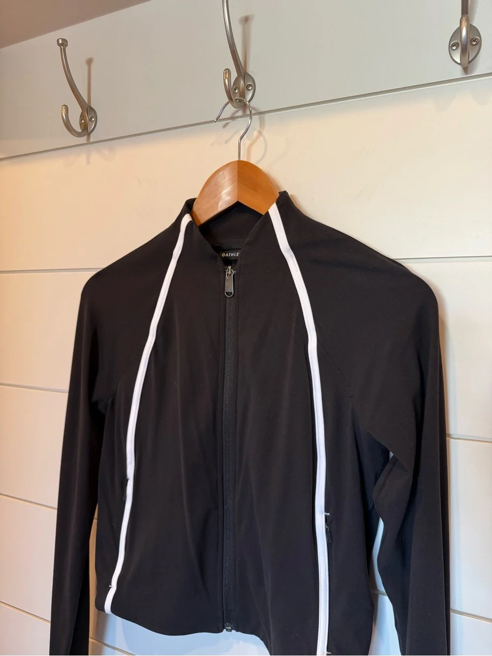 Athleta Black & White Salutation Crop Jacket, Small